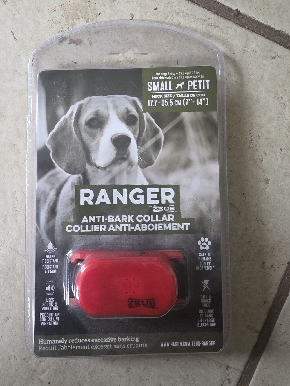Zeus Ranger Anti-Bark Collar | Sound & Vibration | Small | No Shock | Humane